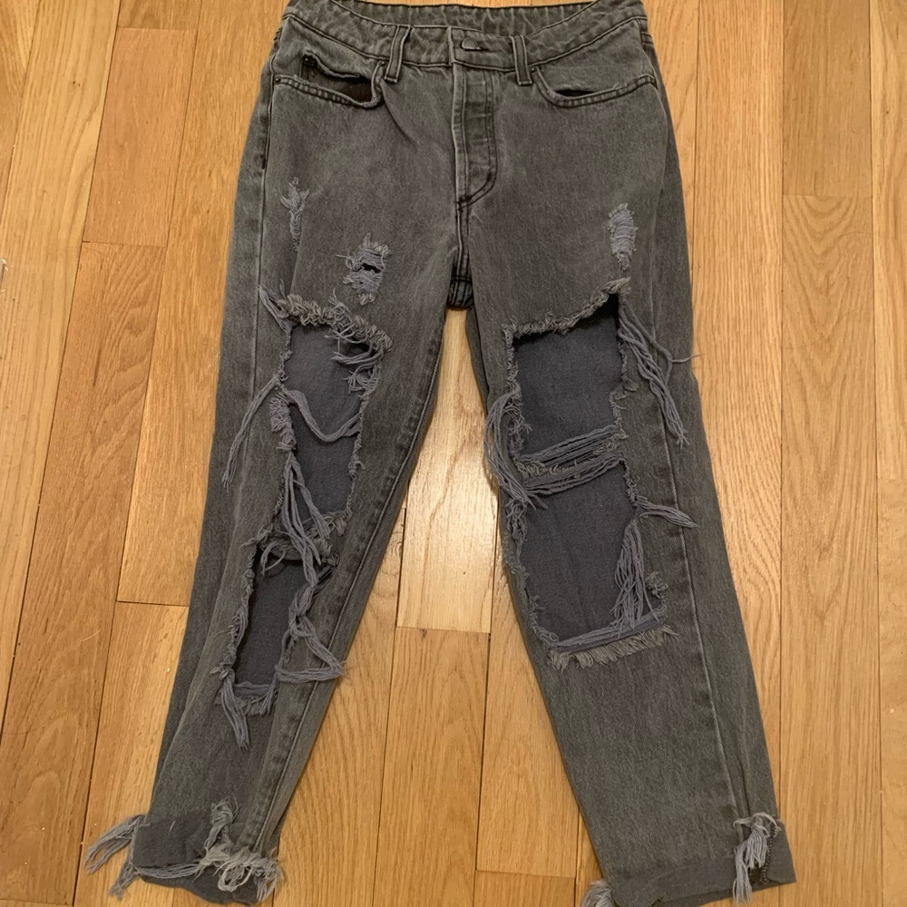 Carmar grey ripped boyfriend jeans- PERFECT condition